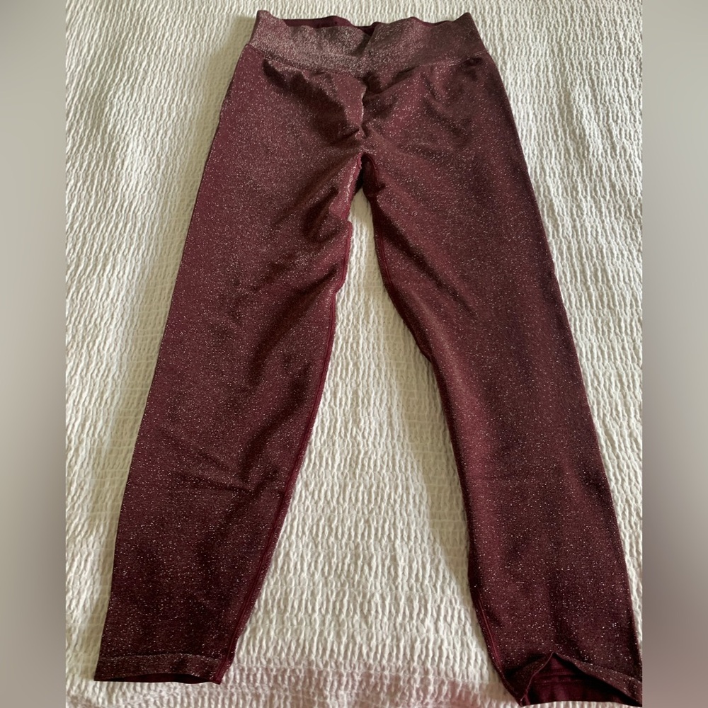 PINK purple shimmer leggings